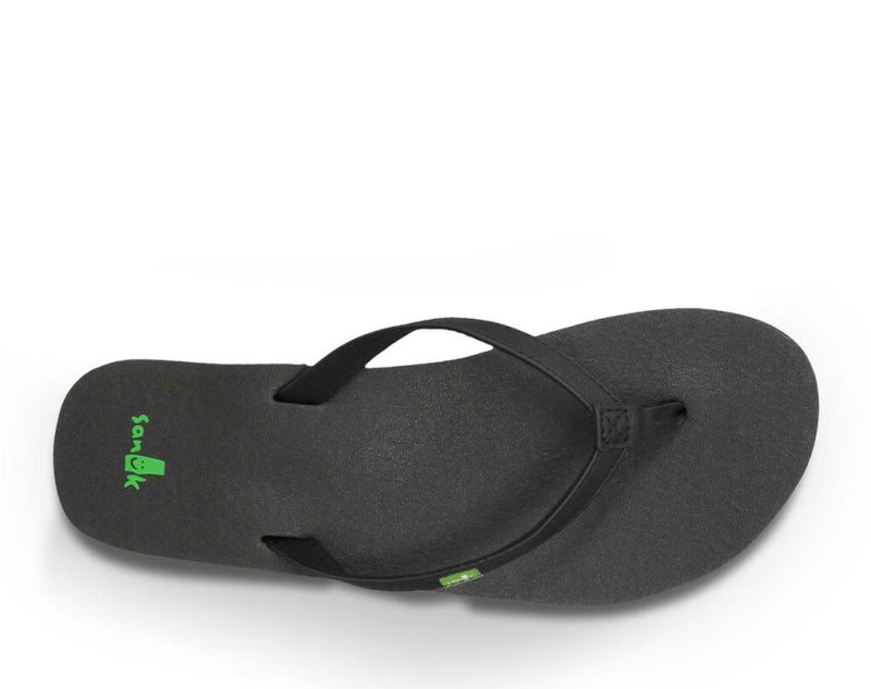 Sanuk Yoga Joy Women's Flip Flops Black | Canada 65MQZ